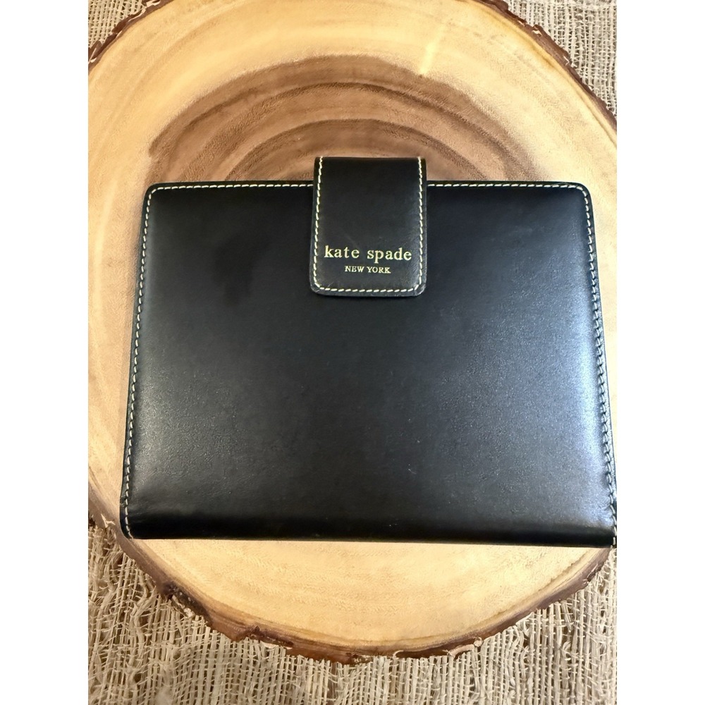 Vintage Kate Spade Wellesley Personal Black Leather Organizer New
